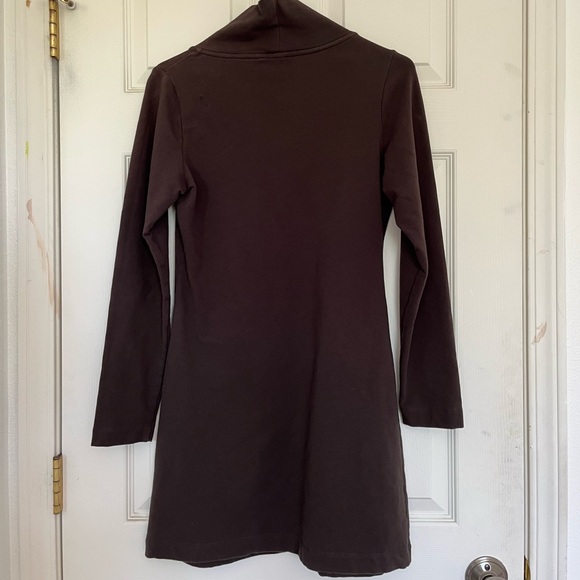 NWOT Womens Lole Calm Tunic Dress Brown Organic Cotton Fleece Long Sleeve Size M - Picture 3 of 9